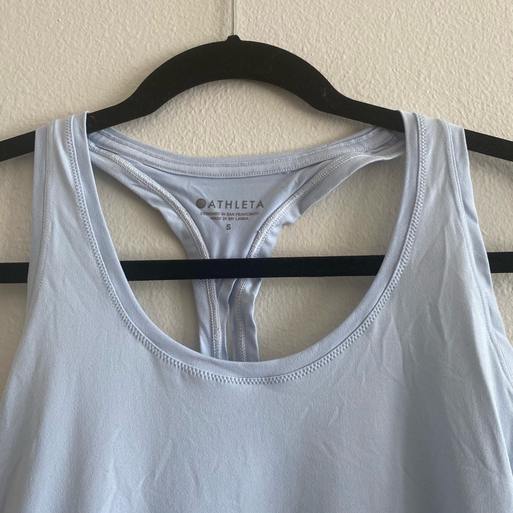 NWOT Athleta Light Blue Razorback Athletic Tank Top Size Small